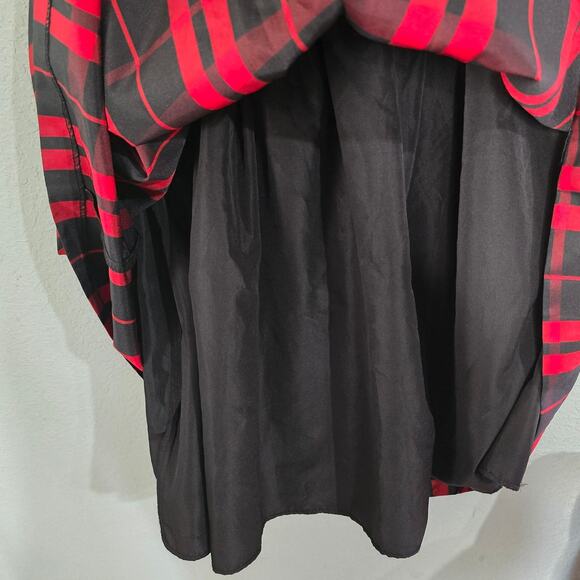 CHEROKEE Girls‎ XL Red Black Plaid Taffeta Dress Lined Sleeveless Buttons A-Line - Picture 7 of 9